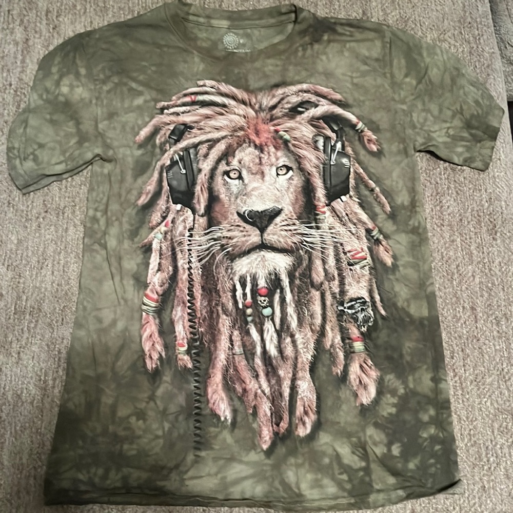 This is a picture of a lion as a DJ